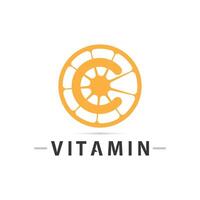 design de vetor de logotipo de vitamina c ícone de vetor saúde nutrição