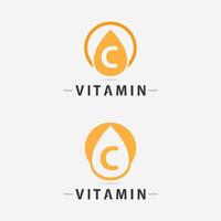 design de vetor de logotipo de vitamina c ícone de vetor saúde nutrição