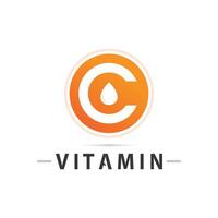 design de vetor de logotipo de vitamina c ícone de vetor saúde nutrição