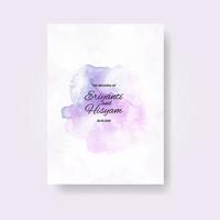 cartão de convite de casamento em aquarela. aquarela de cartão de casamento lindo com esguicho. vetor