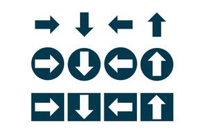 Setas; flechas ícones dentro diferente instruções em uma branco fundo vetor