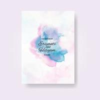 cartão de convite de casamento em aquarela. aquarela de cartão de casamento lindo com esguicho. vetor