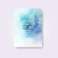 cartão de convite de casamento em aquarela. aquarela de cartão de casamento lindo com esguicho. vetor