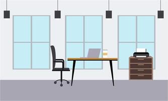 moderno coworking área escritório interior ilustração vetor