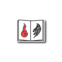 patch de catálogo de imagens de tatuagem. portfólio do tatuador. livro de desenho de tatuagens. adesivo de cor. ilustração isolada do vetor