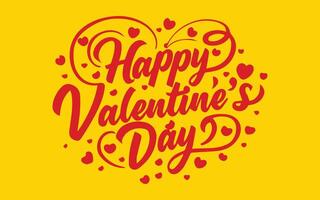 feliz dia dos namorados dia tipografia poster em amarelo fundo com coração forma. vetor ilustração