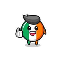 Mascote da bandeira da Irlanda fazendo gesto de positivo vetor