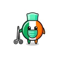 personagem mascote da bandeira da irlanda cirurgião vetor