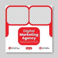 corporativo digital marketing agência social meios de comunicação postar Projeto moderno o negócio quadrado rede bandeira modelo vetor