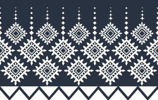 tribal tradicional tecido batik étnico. ikat floral desatado padronizar folhas geométrico recorrente Projeto para papel de parede, invólucro, moda, tapete, roupas. Preto e branco vetor