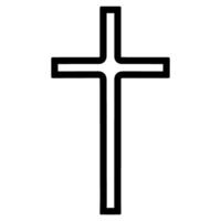 religião cristão Cruz ícone símbolo plano estilo. mão desenhado Preto linha esboço grunge Cruz vetor ilustração