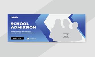 de volta ao modelo de banner de postagem de mídia social de promoção de admissão escolar vetor