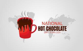nacional quente chocolate dia, ilustração Projeto vetor