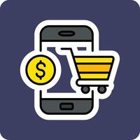 Móvel conectados compras vetor ícone