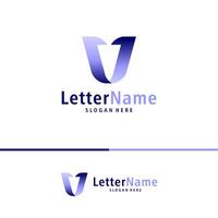 moderno carta v logotipo Projeto vetor. criativo v logotipo conceitos modelo vetor