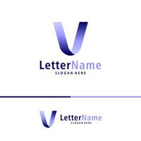 moderno carta v logotipo Projeto vetor. criativo v logotipo conceitos modelo vetor