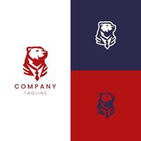 Urso o negócio simples logotipo para branding vetor