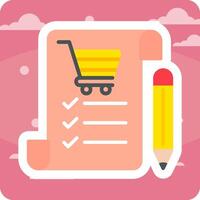 ícone de vetor de lista de compras