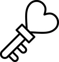 design de ícone criativo de chave de amor vetor