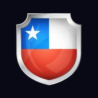 Chile prata escudo bandeira ícone vetor