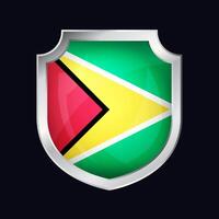 Guiana prata escudo bandeira ícone vetor