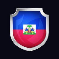 Haiti prata escudo bandeira ícone vetor