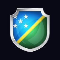 Salomão ilhas prata escudo bandeira ícone vetor