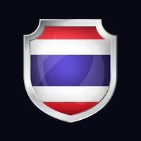 Tailândia prata escudo bandeira ícone vetor