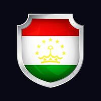 tajiquistão prata escudo bandeira ícone vetor