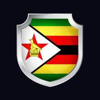 Zimbábue prata escudo bandeira ícone vetor