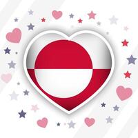 criativo Groenlândia bandeira coração ícone vetor