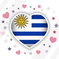 criativo Uruguai bandeira coração ícone vetor