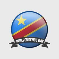 democrático república do a Congo volta independência dia crachá vetor