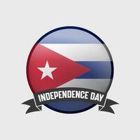 Cuba volta independência dia crachá vetor