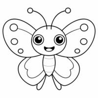 borboleta Preto e branco vetor ilustração para coloração livro