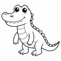 crocodilo Preto e branco vetor ilustração para coloração livro