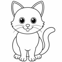 gato Preto e branco vetor ilustração para coloração livro