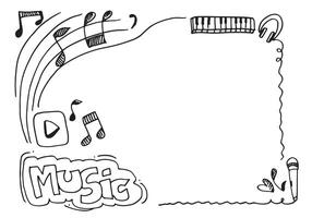 fundo de música mão desenhada ilustração de conjunto de música. ilustrações de imagens de música, conceito de design. vetor
