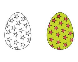 uma conjunto do dois Páscoa ovos. colori Preto e branco Páscoa ovos. coloração livro. contorno desenhando vetor