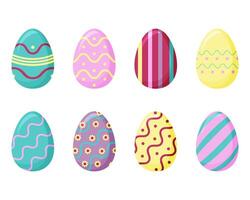 uma conjunto do Páscoa ovos. colorida ovos para a brilhante Páscoa feriado vetor