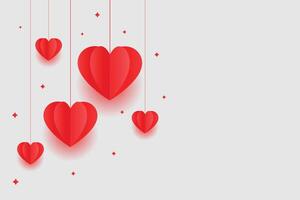 origami vermelho corações dia dos namorados dia fundo Projeto vetor