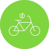 elétrico bicicleta linha círculo cor ícone vetor