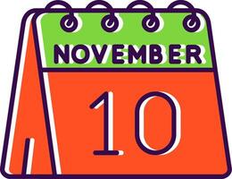 10º do novembro preenchidas ícone vetor