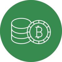 bitcoin linha círculo cor ícone vetor