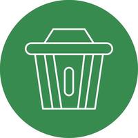 reciclar bin linha círculo cor ícone vetor