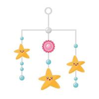 estrelas penduradas no ícone de brinquedo de bebê vetor