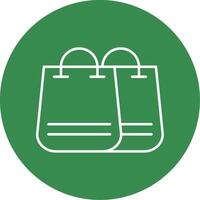 compras saco linha círculo cor ícone vetor