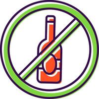 não álcool preenchidas ícone vetor