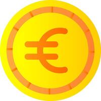 euro plano gradiente ícone vetor