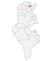 mapa do Tunísia com capital cidade tunis vetor